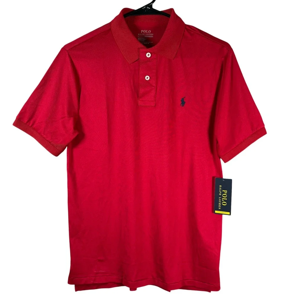 Polo Ralph Lauren Performance Polo Kids L 14-16 Red Short Sleeve Pony Logo Shirt